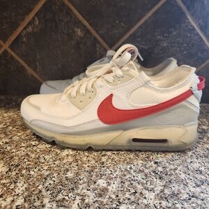Nike Air Max White and Red Shoes